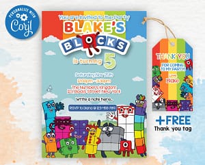 Numberblocks Birthday Party Invitation