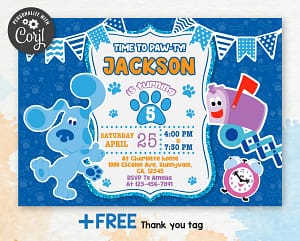Blues Clues Birthday,blues clues Birthday Invitation, Editable and Printable blues clues Birthday Invitation, Editable Kids Birthday invitation, blues clues Party Theme-6