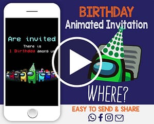 Among us Animated Video Invitation