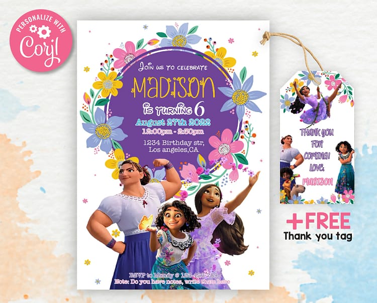 encanto invitation card