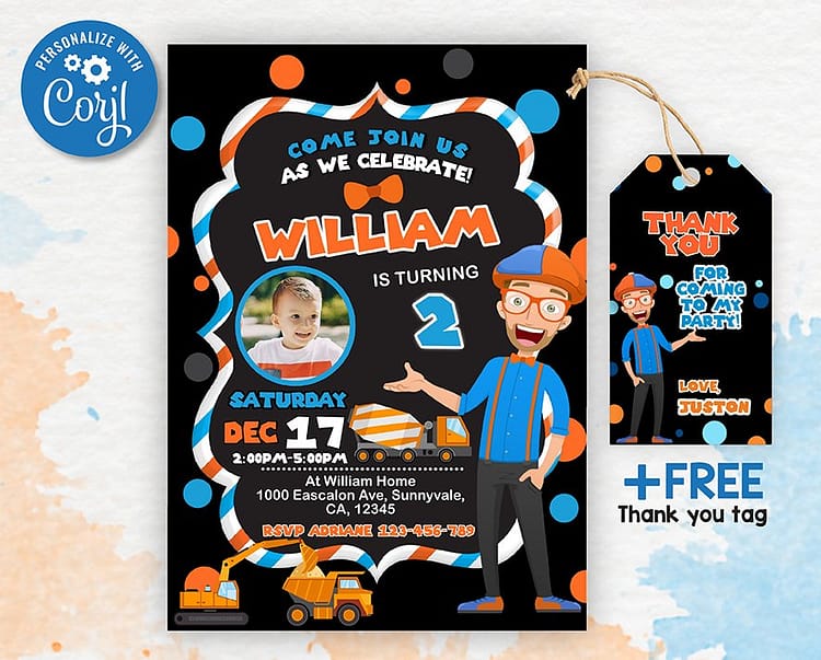 empty birthday invitation card