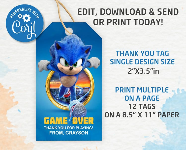 Sonic Thank you tags