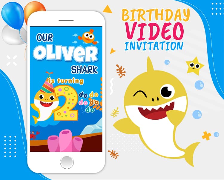 Baby Shark Birthday Invitation Video Sample | Custom Animated Digital Invite for Kids