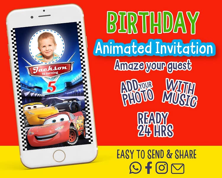 Cars Animated Video Invitation