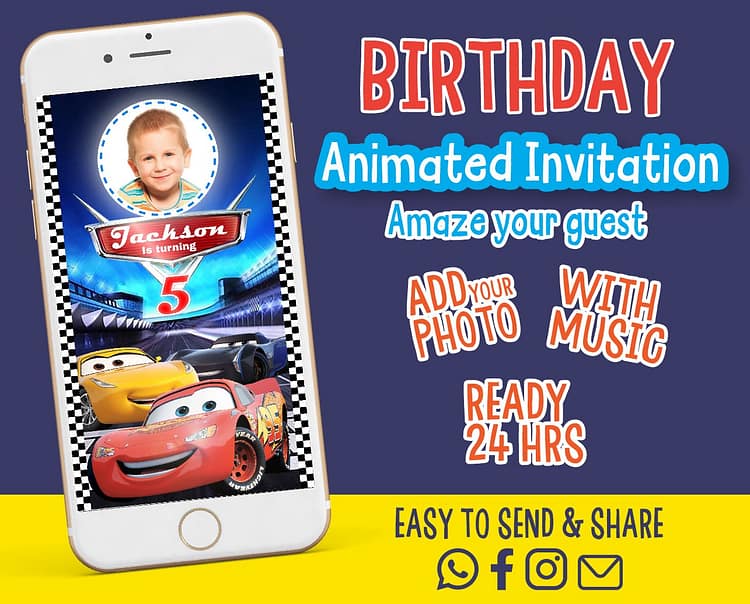 Cars Animated Video Invitation